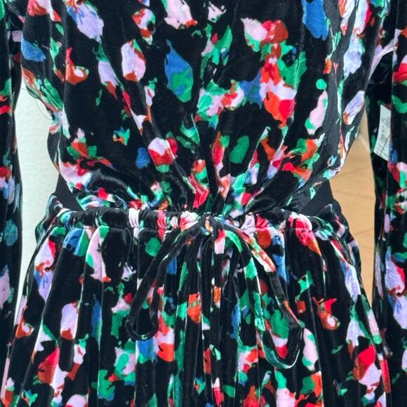 New ~ OPEN EDIT / NORDSTROM ~ Floral Velvet Cut Out Back Mini Dress XL FALL ~ - Picture 8 of 8